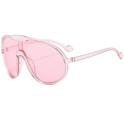 Trend Oversized Pilot Sunglasses Women Luxury Brand Designer Big Frame Cycling Sun Glasses Men Punk One Piece Len Black Yellow