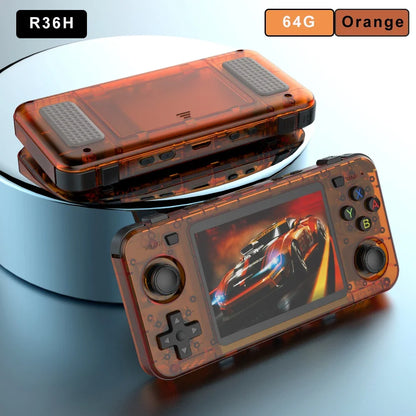 BOYHOM Green R36H Retro Video Game Console 3.5‘’ IPS Screen RK3326 3000 mAh Open Linux System Portable Player 64GB 128GB