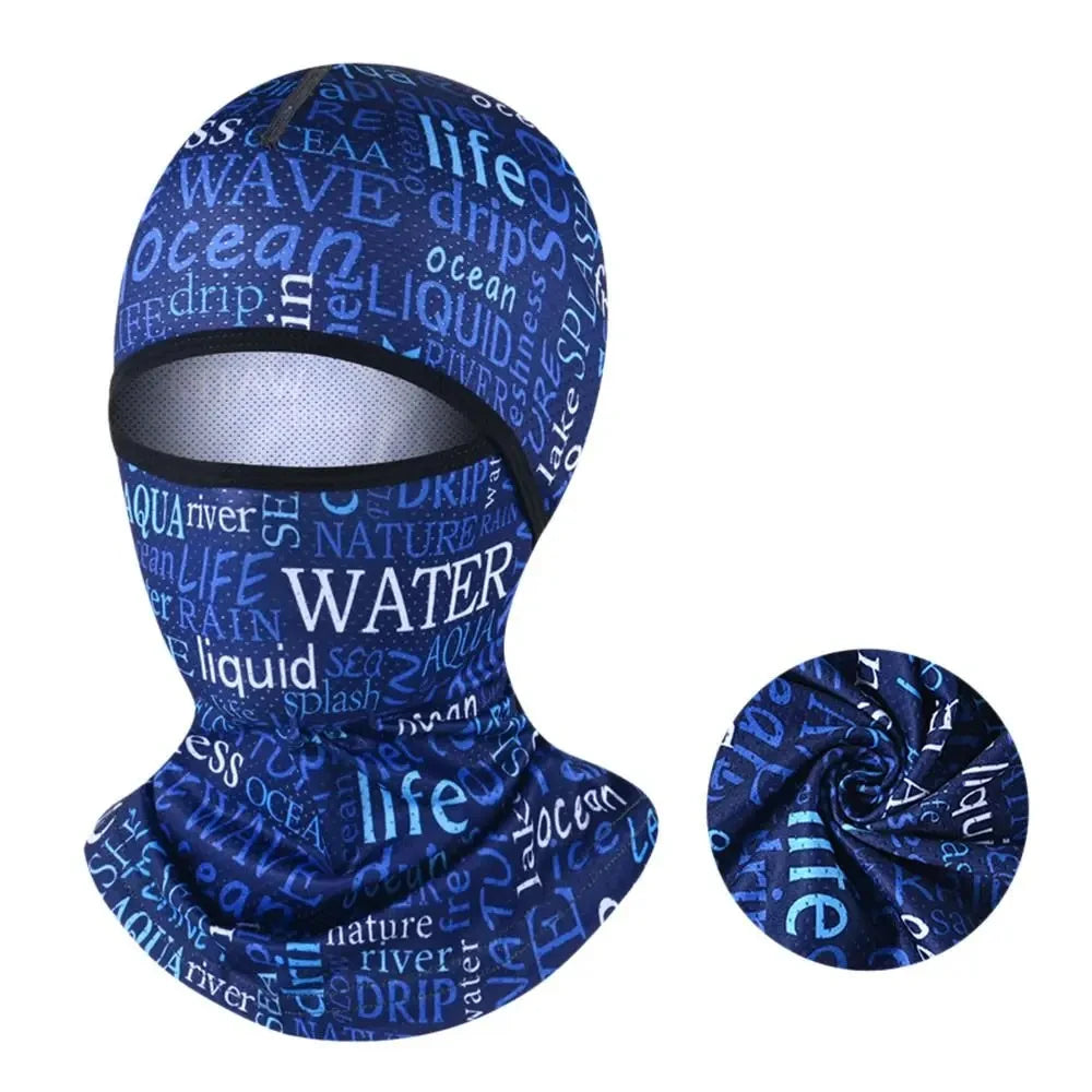 Summer Cool Balaclava Ice Silk Cycling Full Face Cap Sun Anti-UV Protection Sports Face Cover Headwear Bike Motorcycle Men's Hat