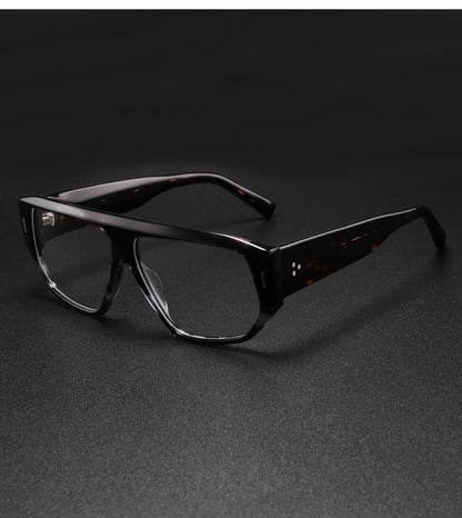 Luxury Brand Designer Thick Acetate Oversized Frame for Men Women Trendy Optical Eyewear Stylish Shield For Men lentes de sol