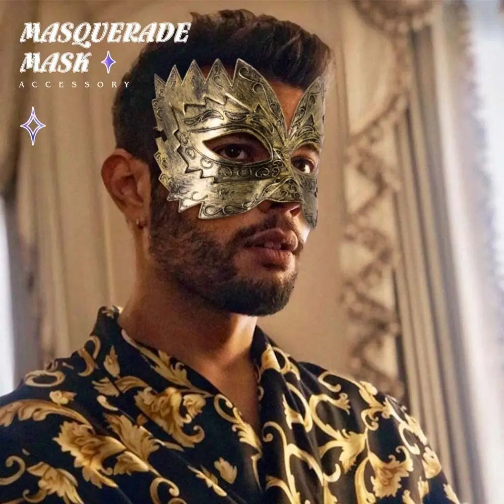 New Vintage Masquerade Mask Men Gold Roman Soldier Mask Adjustable Cosplay Party Phantom Opera Eyemask