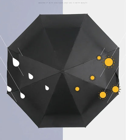 Folding Ninja Sword Umbrella Windproof UV Block Parasol Demon Slayer Real Japanese Katana Samurai Sabre Umbrella Black Parasol