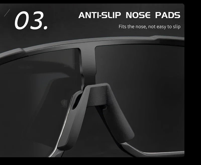 KAPVOE Photochromic Cycling Glasses Sports Sunglasses for Men Women UV400 Protection Bicycle MTB Mountain Bike Sunglasses