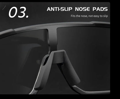 KAPVOE Photochromic Cycling Glasses Sports Sunglasses for Men Women UV400 Protection Bicycle MTB Mountain Bike Sunglasses