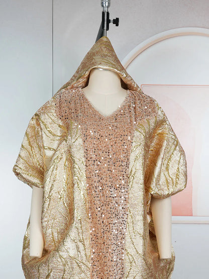 Abayas For Women Dubai Luxury Sequin African Muslim Fashion Evening Party Dresses Kaftan Boubou Robe Djellaba Femme 2025