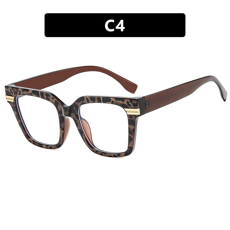 Oversized Square Reading Glasses Women Men Blue Light Protection Prescription Eyeglass Thick Frame Transparent Computer Eyewear
