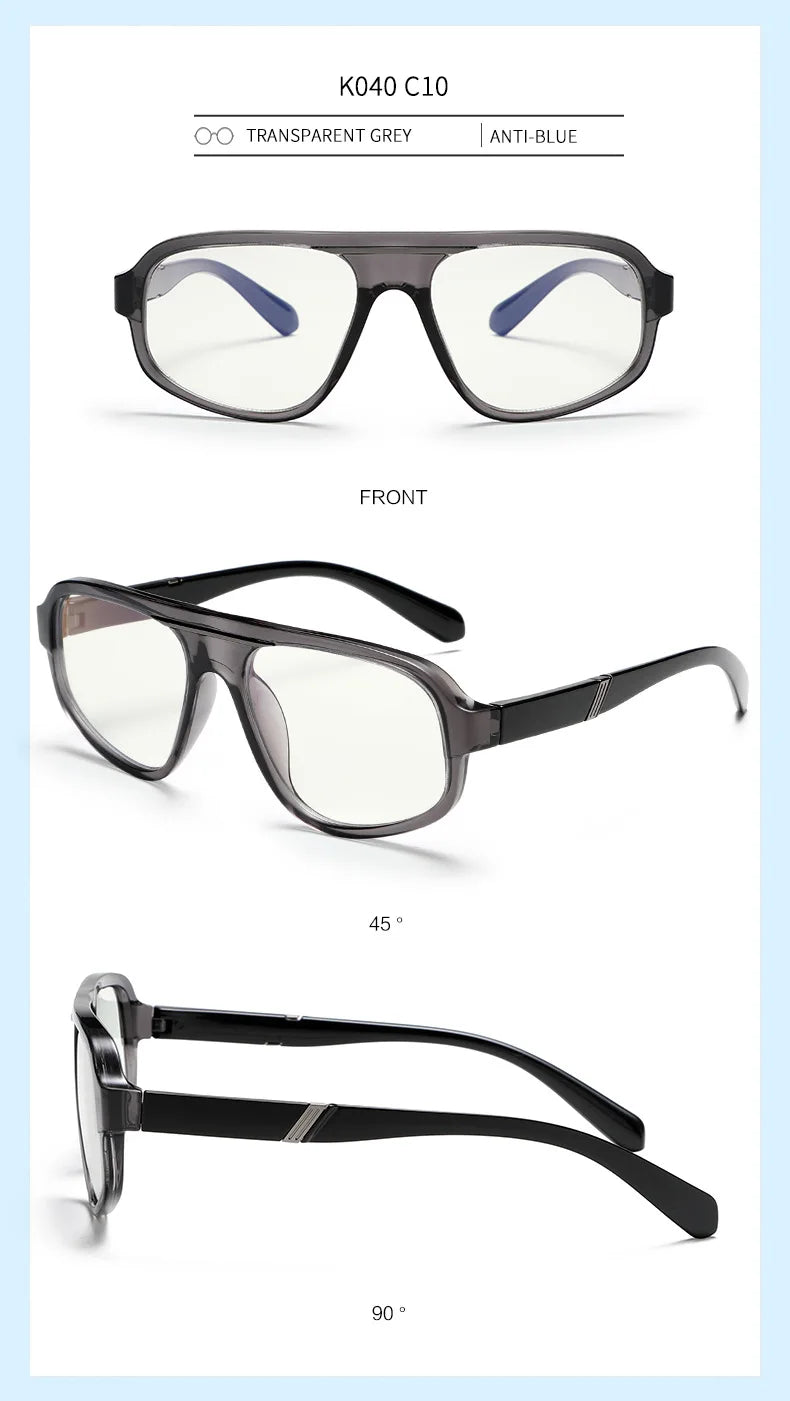 Classic Oversized Square Photochromic Anti Blue Light Reading Glasses Men Women Luxury Brand Computer Glasses Trendy TR90 Frames