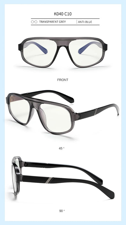 Classic Oversized Square Photochromic Anti Blue Light Reading Glasses Men Women Luxury Brand Computer Glasses Trendy TR90 Frames