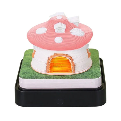Love Castle 3D Memo Pad Paper Carving Art Calendar Fantasy Castle Notepad 3D Paper Card Decor New Year Valentine's Day Gift Box