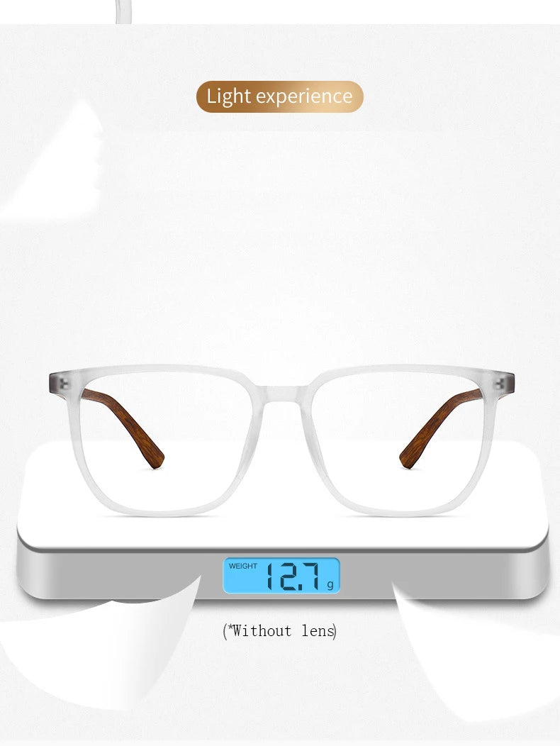 Wood Pattern Retro Anti Blue Light Glasses for Men Optical TR90 Male Square Glasses Frame Women Clear Lens Gift Frames F75233