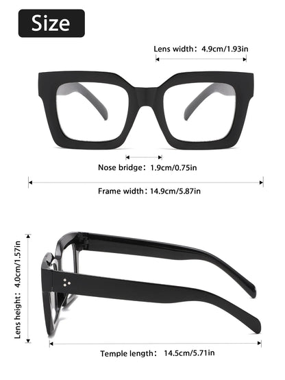 New Square Anti-blue light Large Frame Eyeglasses Fashion Street Decorative Glasses Computer Spectacles For Women Men