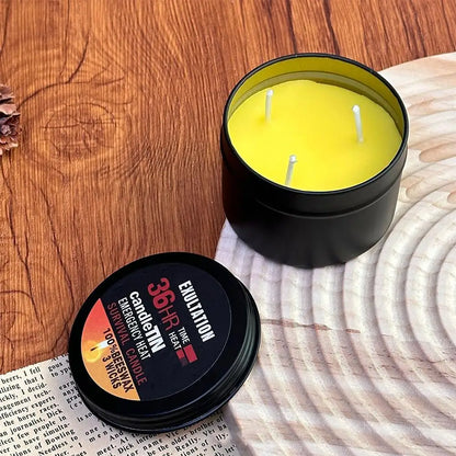 Emergency Candle 36 Hour 3 Wick Long Lasting Beeswax Survival Candle with Aroma for Home Camping Fishing