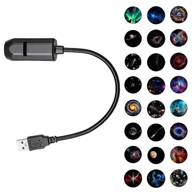 Romantic Rotatable Galaxy Star Projector Portable USB LED Night Light Sleep Atmosphere Lamp Home Wedding Party Decoration