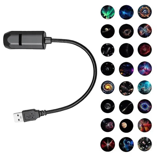 Romantic Rotatable Galaxy Star Projector Portable USB LED Night Light Sleep Atmosphere Lamp Home Wedding Party Decoration