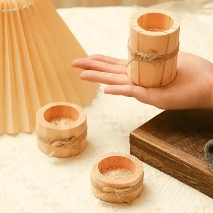 3 PCS Wood Tea Light Candle Holders Tealight Candlestick Home Table Candle Centerpiece for Wedding Christmas Party Decor