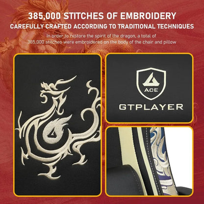GTPLAYER Gaming Chair with Bluetooth Speakers and Footrest, Dragon Series Video Game Chair ，Heavy Duty Ergonomic Chair，Esports G