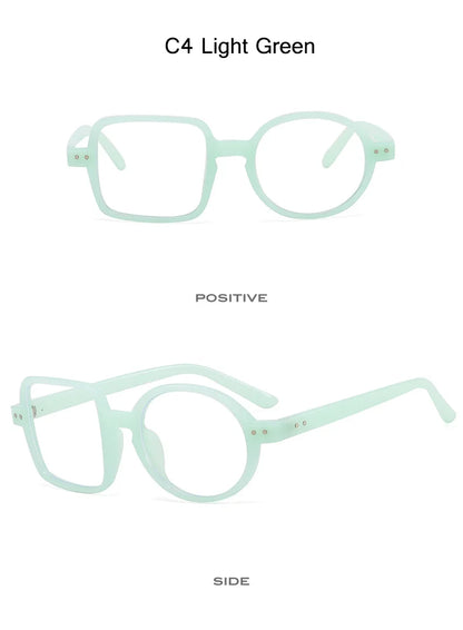 OEC CPO Square Glasses Women Men Fashion Clear Glasses Optical Eyeglasses Frame Personality Round Transparent Lens Spectacle