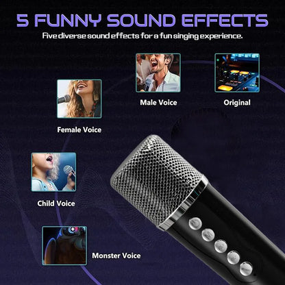 #20W Powerful Wireless Portable Dual Microphones Bluetooth Speaker Hifi Stereo Family Party Karaoke Subwoofer Boombox gifts 2026