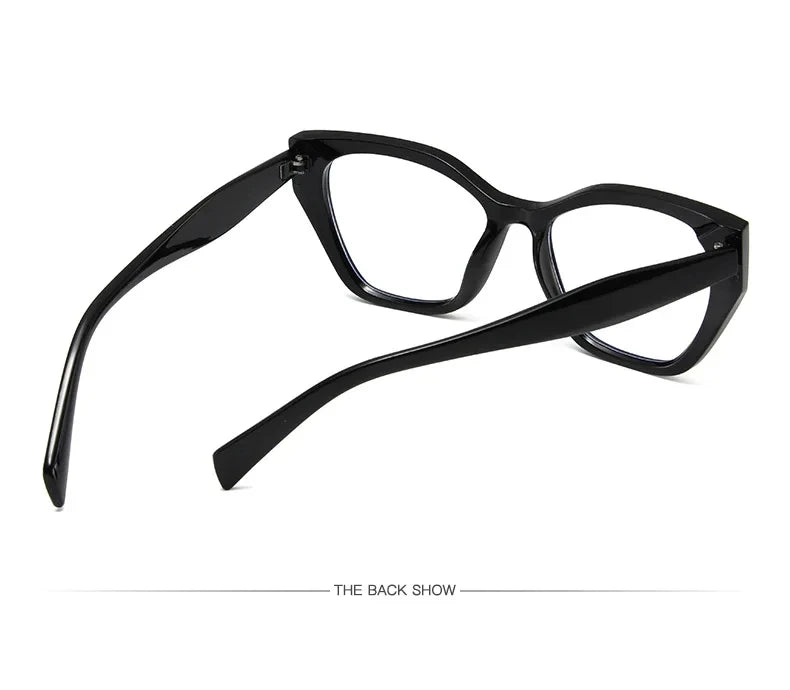 Luxury Brand Designer Women Fashion Cat Eye Anti Blue Light Glasses Double Color Large Frame Lady's Prescription Eyewear Frames