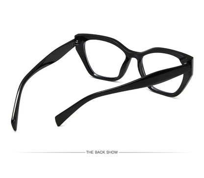 Luxury Brand Designer Women Fashion Cat Eye Anti Blue Light Glasses Double Color Large Frame Lady's Prescription Eyewear Frames