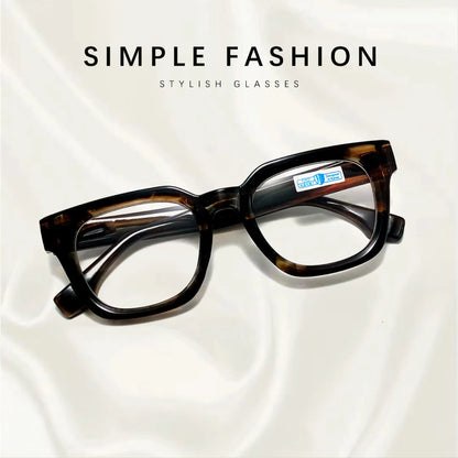 Men Vintage Square Reading Glasses Trendy Casual Ultra-light Presbyopia Eyeglasses Women Fashion Elegant High-definition Eyewear