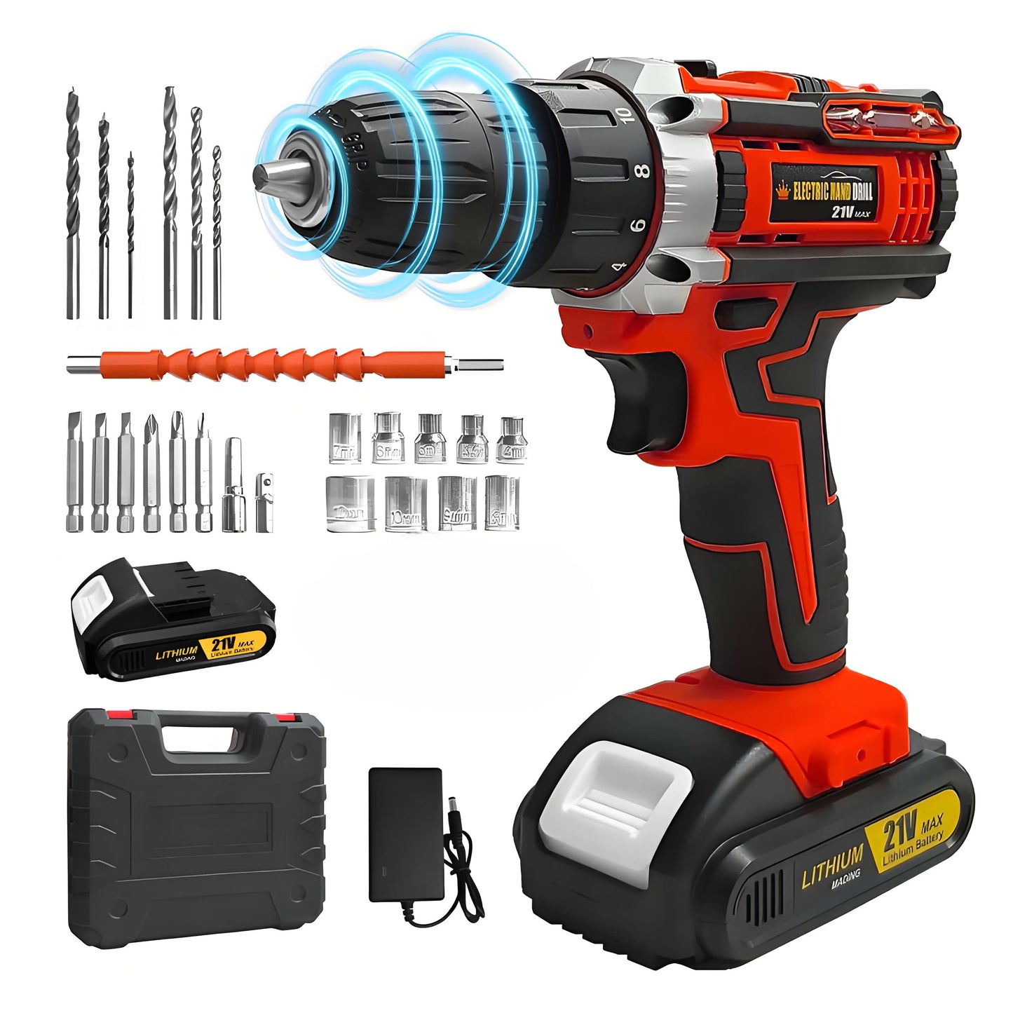 Lithium battery-powered screwdriver, electric screwdriver, electric hand drill, electric impact drill, combo set, home DIY kit