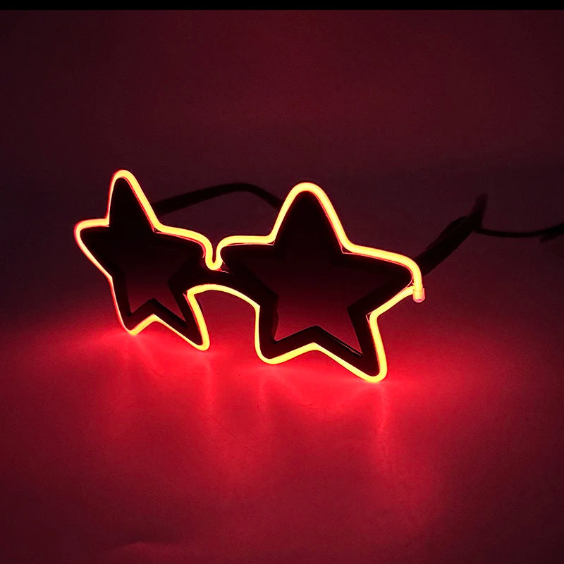 Cool glowing star shape glasses Led Light Up Star Glasses Glow In The Dark glasses for nightclub Birthday wedding party supplies