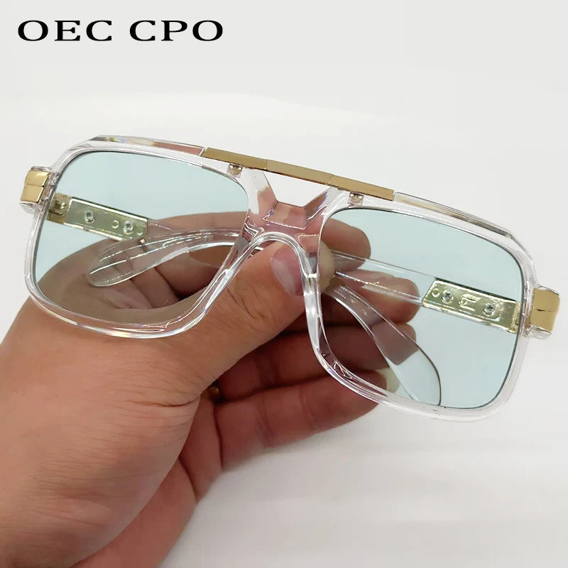 Luxury Brand Oversized Punk Square Sunglasses Men Women Big Frame Sun Glasses Shades Eyewear Goggle De Sol Oculos