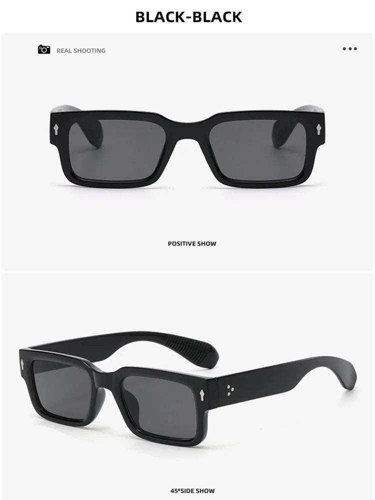 Simple Versatile Sunglasses Men Women Small Square Rivet Outdoor Driving Ultraviolet Protection Casual Sun Glasses