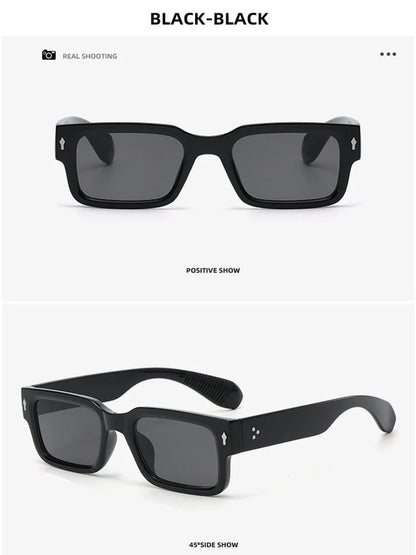 Simple Versatile Sunglasses Men Women Small Square Rivet Outdoor Driving Ultraviolet Protection Casual Sun Glasses