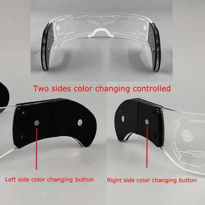 Acrylic LED Luminous Glasses Glow Party Glasses Neon Light Up Visor Eyeglasses DJ Bar Party Eyewear For Halloween Christmas