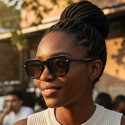 Small Square Eyewear Computer Glasses Frame Women Men Anti Blue Light Blocking Sunglasses Outdoor Zero-power Spectacle Eyeglass