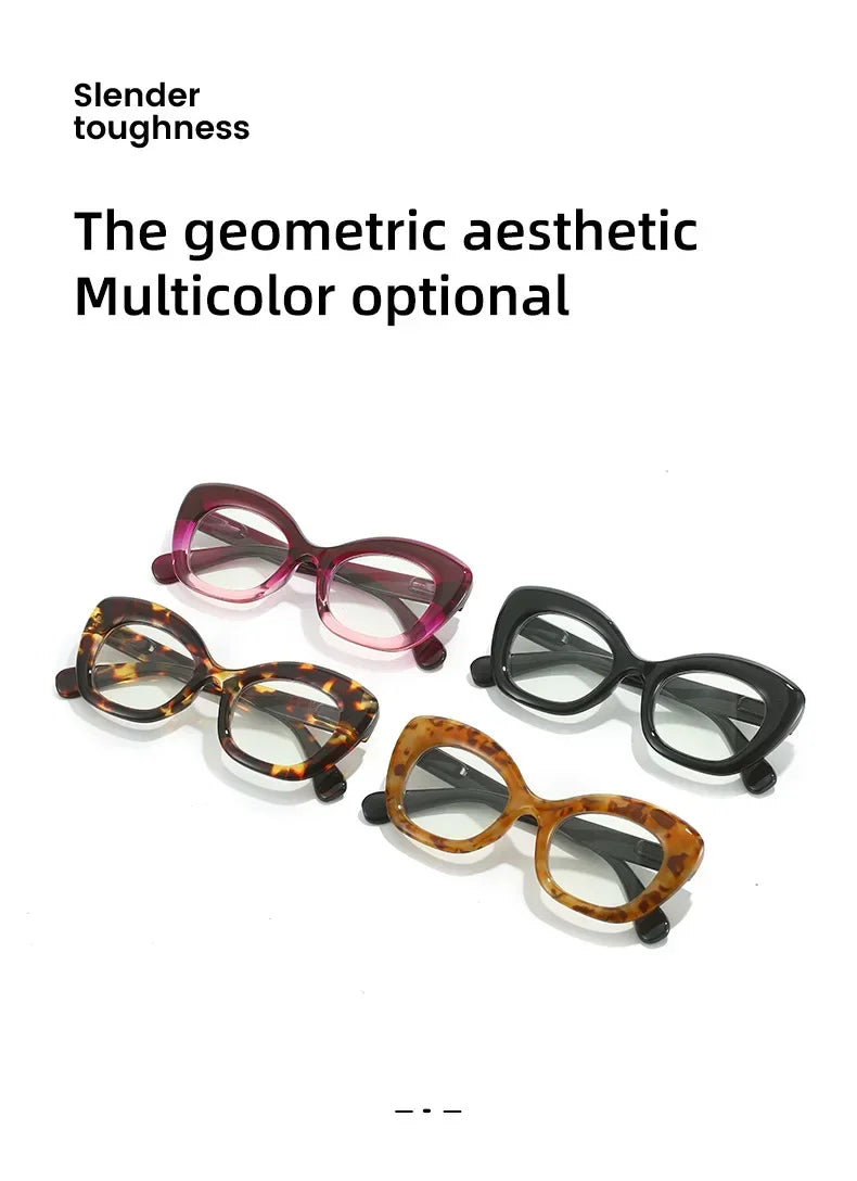 Square Large Frame Reading Eyewear for Women Men Ultra-light Far Sight Eyewear Fashion Prescription Eyeglasses Diopter 0 To +4.0