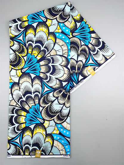 Newest Grand African Wax Glitter Glam Fabric 100% Cotton Ankara Batik Material Pagne Wax Gold Print Sewing Party Dress