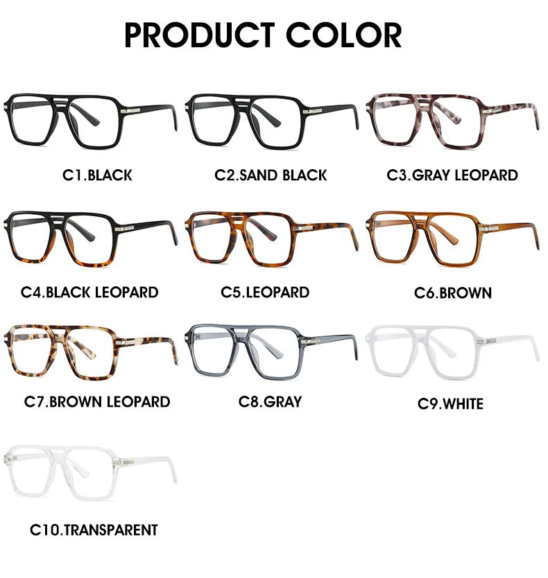Luxury Brand Designer Reading Glasses Women 2025 Retro Double Bridge Square Eyeglass Fashion Man Optical Prescription Eyewear