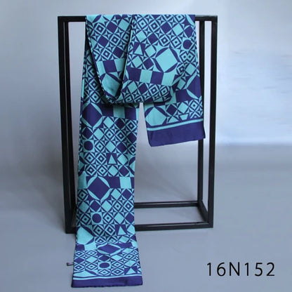 Business Scarf Hangzhou Silk Men's Scarf Long Scarf Double-Sided Trendy British European American Style Autumn Winter