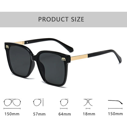 2026 New Fashion Brand Luxury Designer Sunglasses Women Letter Vintage Square Trendy Shades Glasses Elegant Party Top Sunglasses
