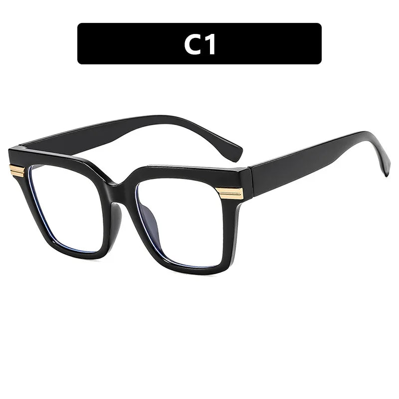 Oversized Square Reading Glasses Women Men Blue Light Protection Prescription Eyeglass Thick Frame Transparent Computer Eyewear