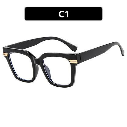 Oversized Square Reading Glasses Women Men Blue Light Protection Prescription Eyeglass Thick Frame Transparent Computer Eyewear