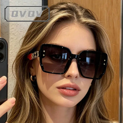 QVQV Luxury Elegant Women's Sungalsses Fashion New Oversized Square Sun Glasses Ladies Outdoor Drivin Shades Gafas De Sol UV400