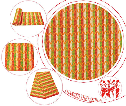 Veritablewax Fan Pattern African Fabric By the Yard Polyester Material For Handsewing High Quality Cloth for Party Dress A-27