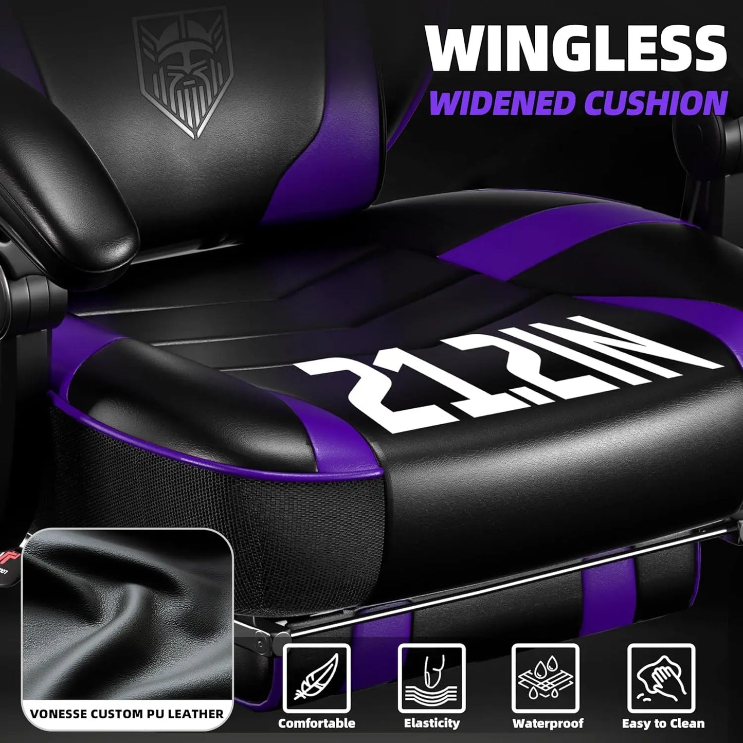 Gaming Chair, Big and Tall Gaming Chair with Footrest and Massage, Gaming Chairs for Adults with Lumbar Support