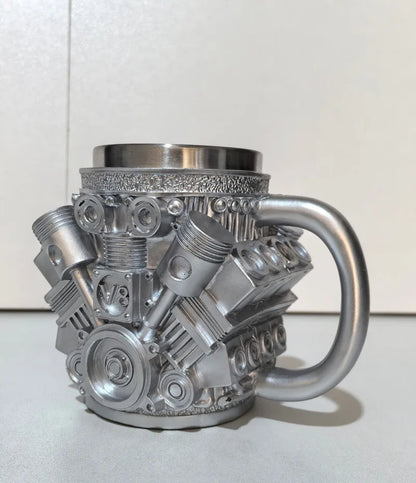 V8 Engines Stainless Steel Coffee Mug Creative Resin Water Cup Funny V6 Engines Wine Cup Coffee Cup Water Container Accessories