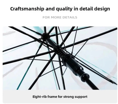 2024 New Auatic Long Handle Thiened Windproof Transparent Umbrella Dry Sea Moon Jellyfi Design Fre And Clean Sle