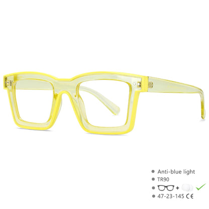 55599 New Fashion Men Brand Designer Glasses for Ladies Anti Blue Retro Square Punk Frame Clear Computer Purple Eyeglasses