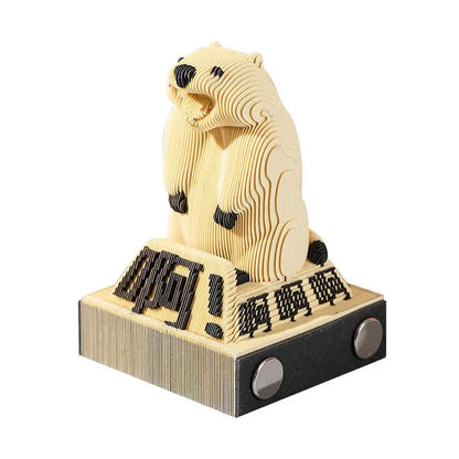 2026 Year Calendar Creative 3D Paper Notes Notepad Gift Carving Bunny Bear Calendar Paper House Shark Art Cute Sculpture C9O7
