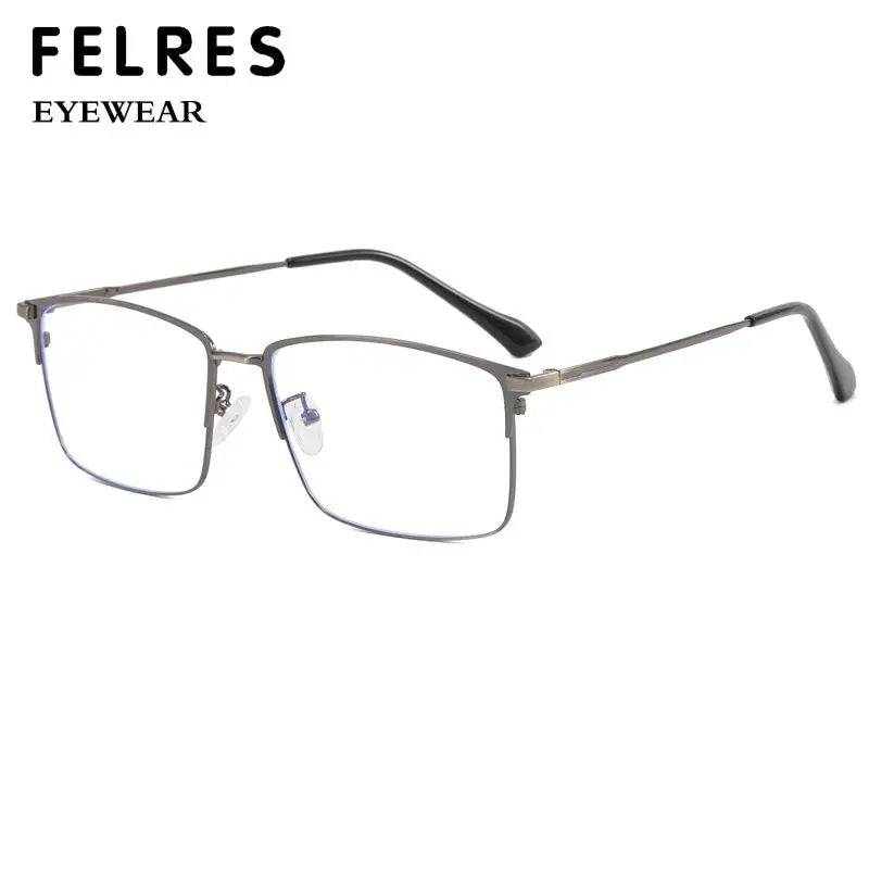 157mm Titanium Alloy Anti Blue Light Square Reading Glasses Men Business Big Presbyopic Glasses Clear Lens Prescription Eyewear