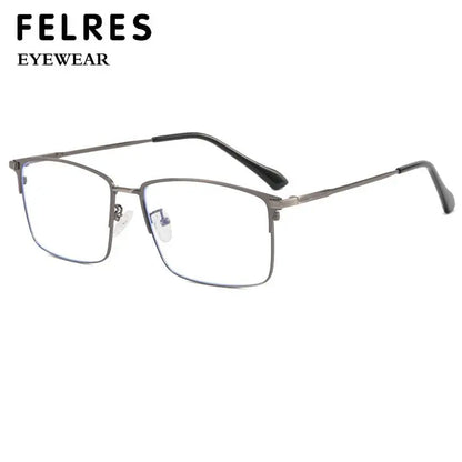 157mm Titanium Alloy Anti Blue Light Square Reading Glasses Men Business Big Presbyopic Glasses Clear Lens Prescription Eyewear