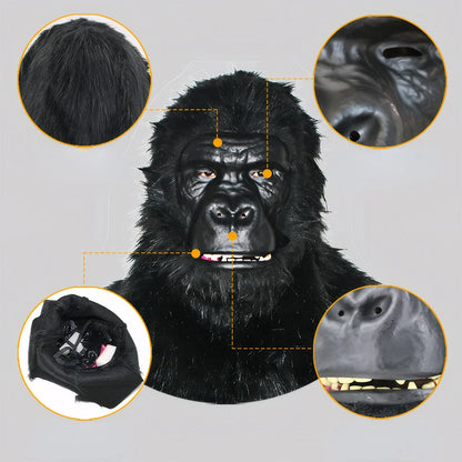 Full Face Gorilla Mask With Moving Mouth For Halloween Cosplay Full Heads Mask Halloween Masks Party