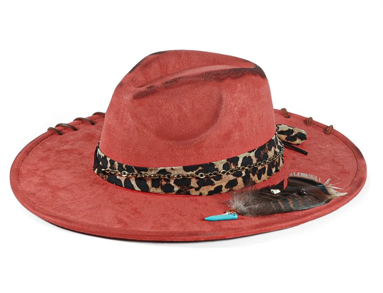 Handmade Fedora Hat suede Men's and Women's Hat feather vintage Fashion Jazz hat Top hats flat Panama sombrero mujer British hat